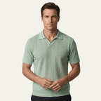 Koszulka polo męska dzianinowa z krótkim rękawem - Arkadya Outlet - Men Shirt