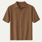 Koszulka polo męska dzianinowa z krótkim rękawem - Arkadya Outlet - Men Shirt