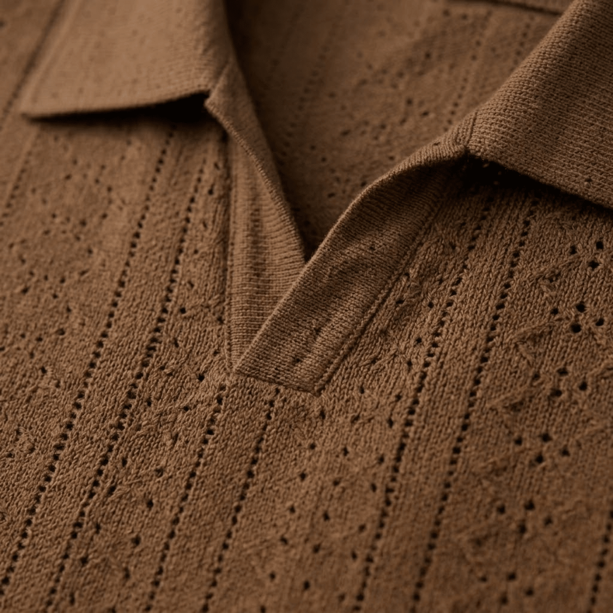 Koszulka polo męska dzianinowa z krótkim rękawem - Arkadya Outlet - Men Shirt