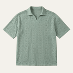 Koszulka polo męska dzianinowa z krótkim rękawem - Arkadya Outlet - Men Shirt