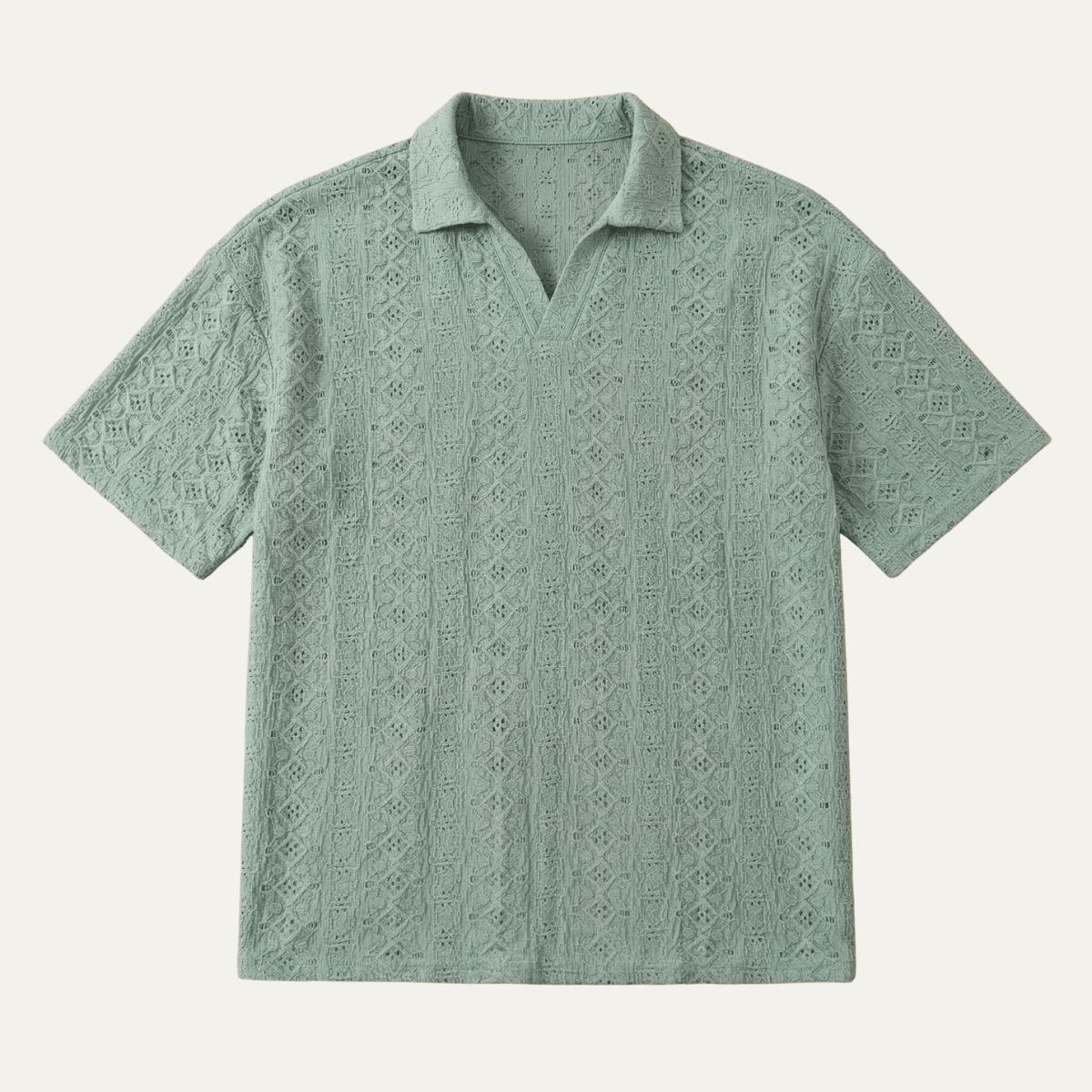 Koszulka polo męska dzianinowa z krótkim rękawem - Arkadya Outlet - Men Shirt