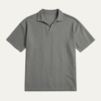 Koszulka polo męska dzianinowa z krótkim rękawem - Arkadya Outlet - Men Shirt