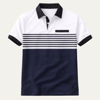 Koszulka polo męska w paski dopasowana - Arkadya Outlet - Men Shirt