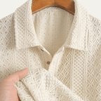 Koszulka polo męska żakardowa z krótkim rękawem - Arkadya Outlet - Men Shirt