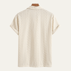 Koszulka polo męska żakardowa z krótkim rękawem - Arkadya Outlet - Men Shirt