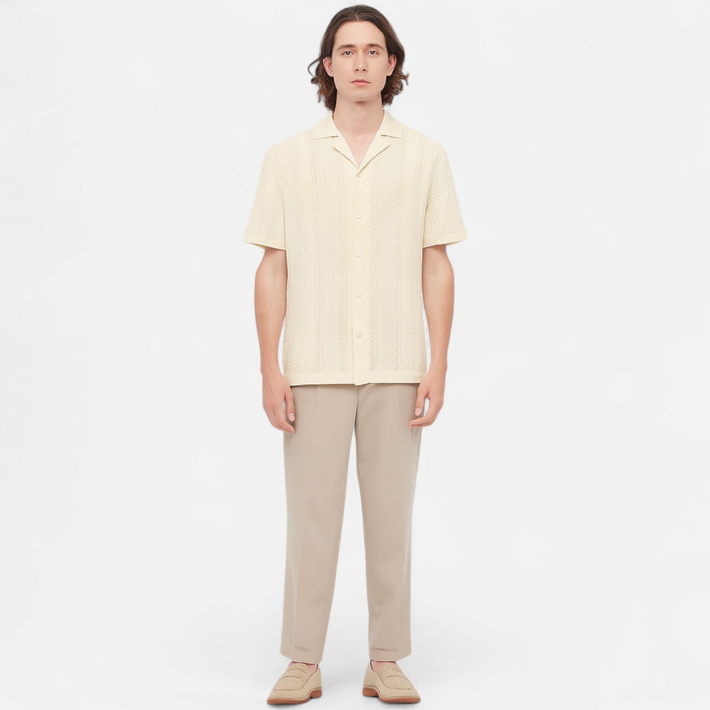 Koszulka Polo Męska Zapięcie Pięć Guzików Listwa Przednia - Arkadya Outlet - Men Shirt