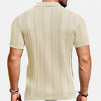 Koszulka Polo Męska Zapięcie Pięć Guzików Listwa Przednia - Arkadya Outlet - Men Shirt