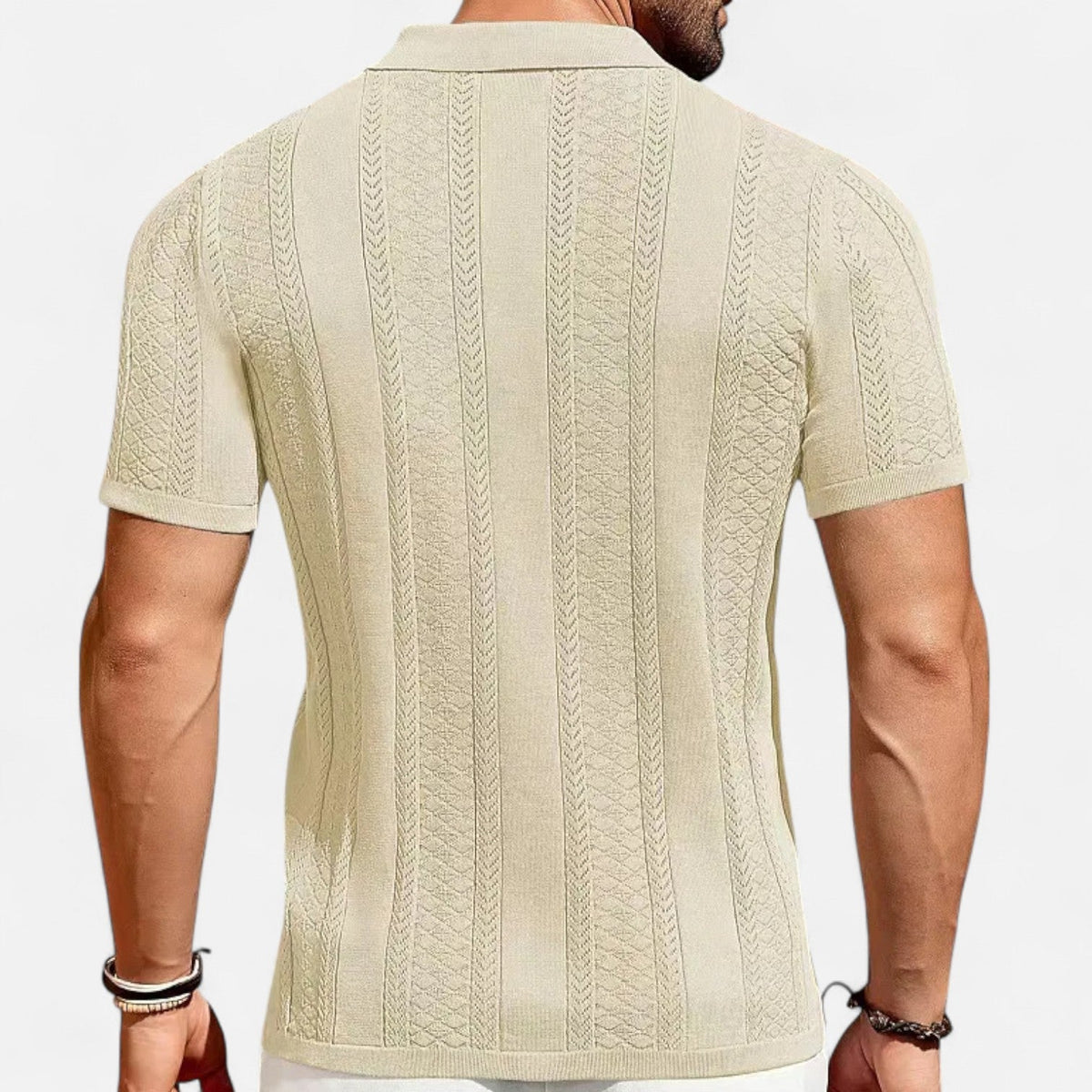 Koszulka Polo Męska Zapięcie Pięć Guzików Listwa Przednia - Arkadya Outlet - Men Shirt
