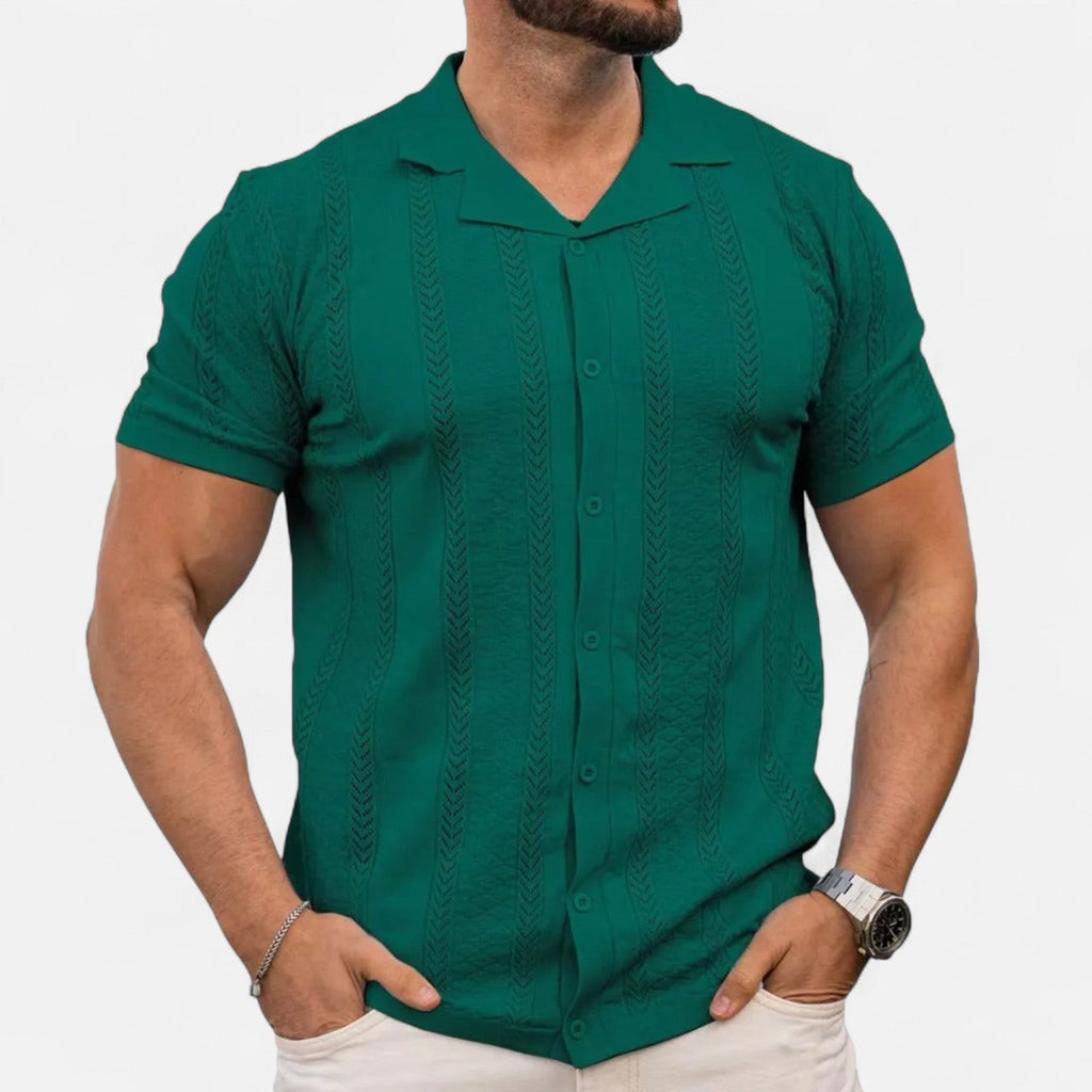 Koszulka Polo Męska Zapięcie Pięć Guzików Listwa Przednia - Arkadya Outlet - Men Shirt