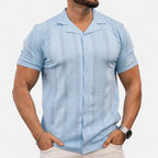 Koszulka Polo Męska Zapięcie Pięć Guzików Listwa Przednia - Arkadya Outlet - Men Shirt