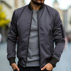 Kurtka Bomber Męska | Regularny Krój z Zamkiem i Kieszeniami - Arkadya Outlet - Jackets