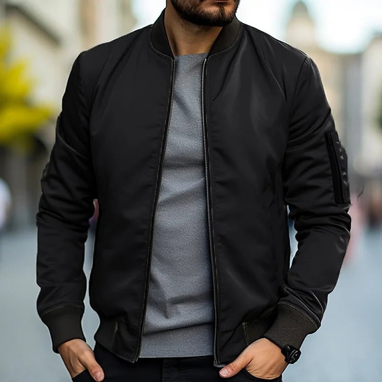 Kurtka Bomber Męska | Regularny Krój z Zamkiem i Kieszeniami - Arkadya Outlet - Jackets