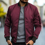 Kurtka Bomber Męska | Regularny Krój z Zamkiem i Kieszeniami - Arkadya Outlet - Jackets