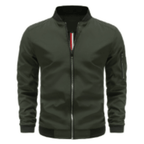 Kurtka Bomberka Męska | Pełne Zapięcie na Zamek i Prążkowany Kołnierz - Arkadya Outlet - Jackets