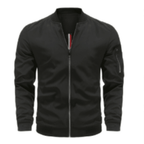Kurtka Bomberka Męska | Pełne Zapięcie na Zamek i Prążkowany Kołnierz - Arkadya Outlet - Jackets