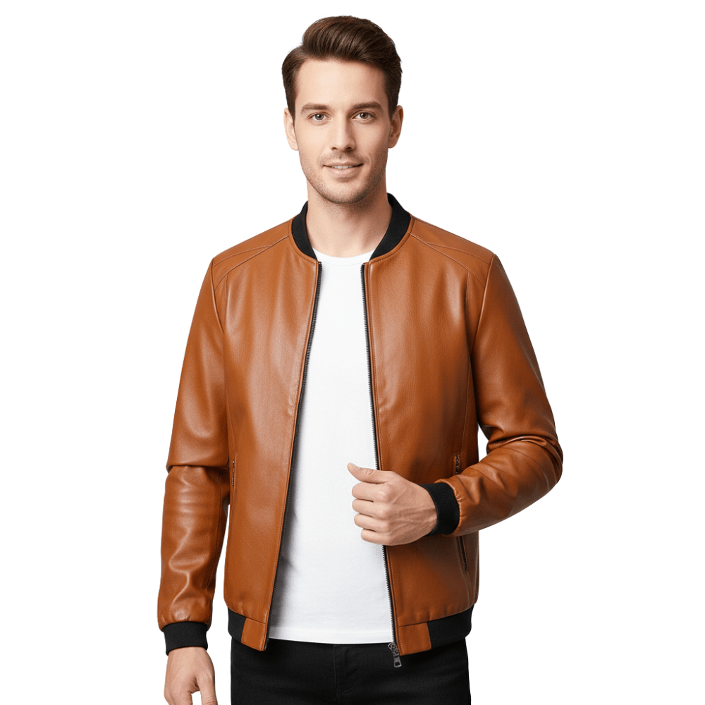 Kurtka bomberka męska stójka luźny krój codzienne użytkowanie - Arkadya Outlet - Men Jacket