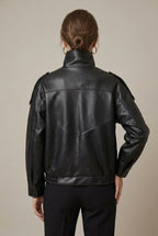 Kurtka Damska Bomber | Luźny krój z asymetryc. zamkiem - Arkadya Outlet - Jackets