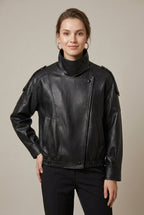 Kurtka Damska Bomber | Luźny krój z asymetryc. zamkiem - Arkadya Outlet - Jackets