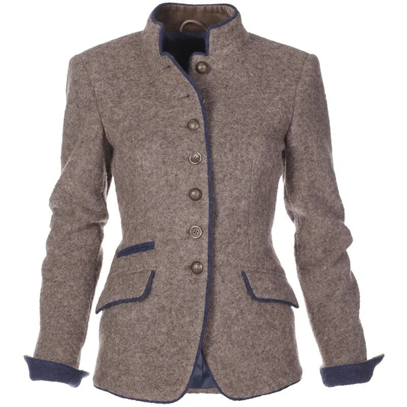 Kurtka Damska | Dopasowany Krój z Guzikami z Przodu - Arkadya Outlet - Jackets