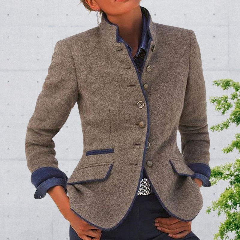 Kurtka Damska | Dopasowany Krój z Guzikami z Przodu - Arkadya Outlet - Jackets