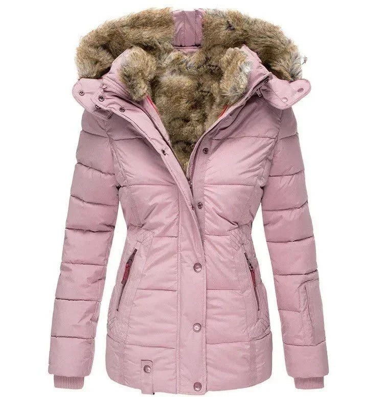 Kurtka Damska | Dopasowany Krój z Podszytą Kapturem na Zimę - Arkadya Outlet - Jackets