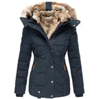 Kurtka Damska | Dopasowany Krój z Podszytą Kapturem na Zimę - Arkadya Outlet - Jackets