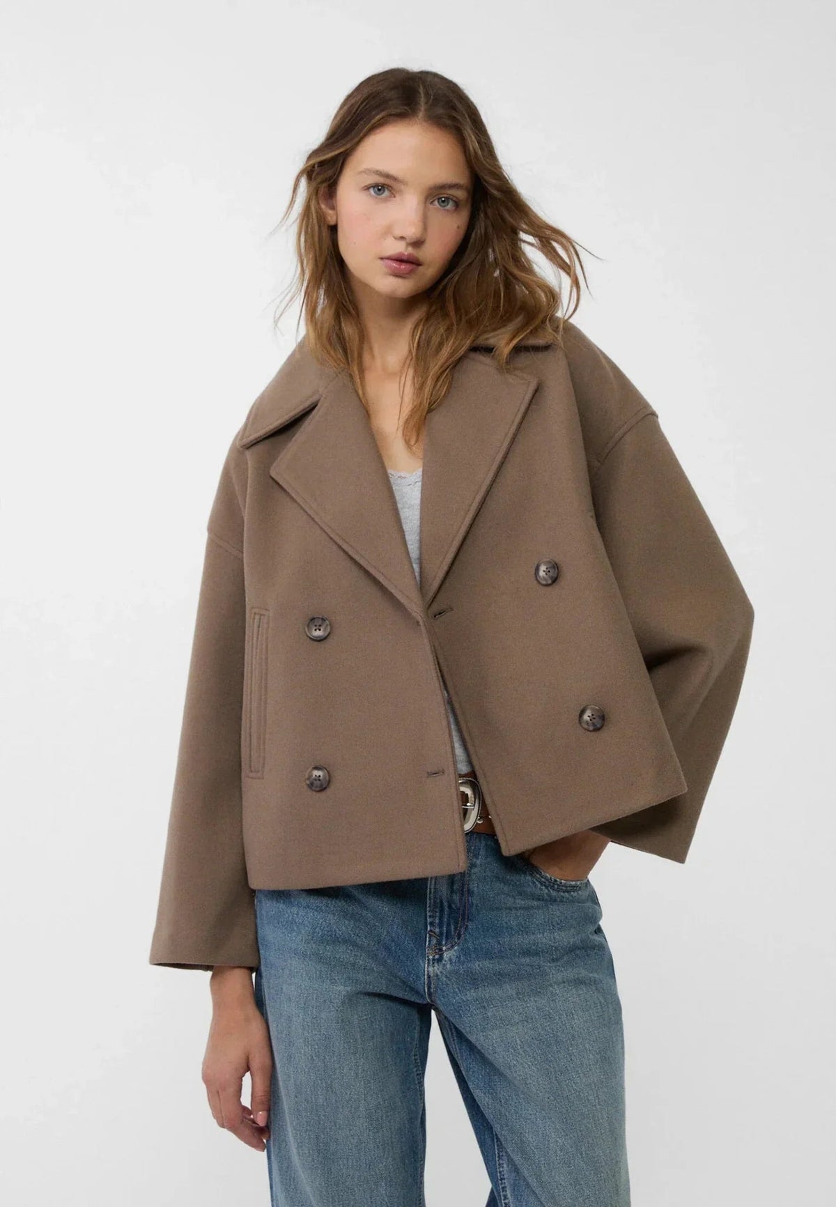 Kurtka Damska | Dwurzędowe zapięcie i skrócony krój - Arkadya Outlet - Jackets