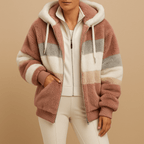 Kurtka Damska | Dzianinowy Krój Oversize z Bocznymi Kieszeniami - Arkadya Outlet - Jackets