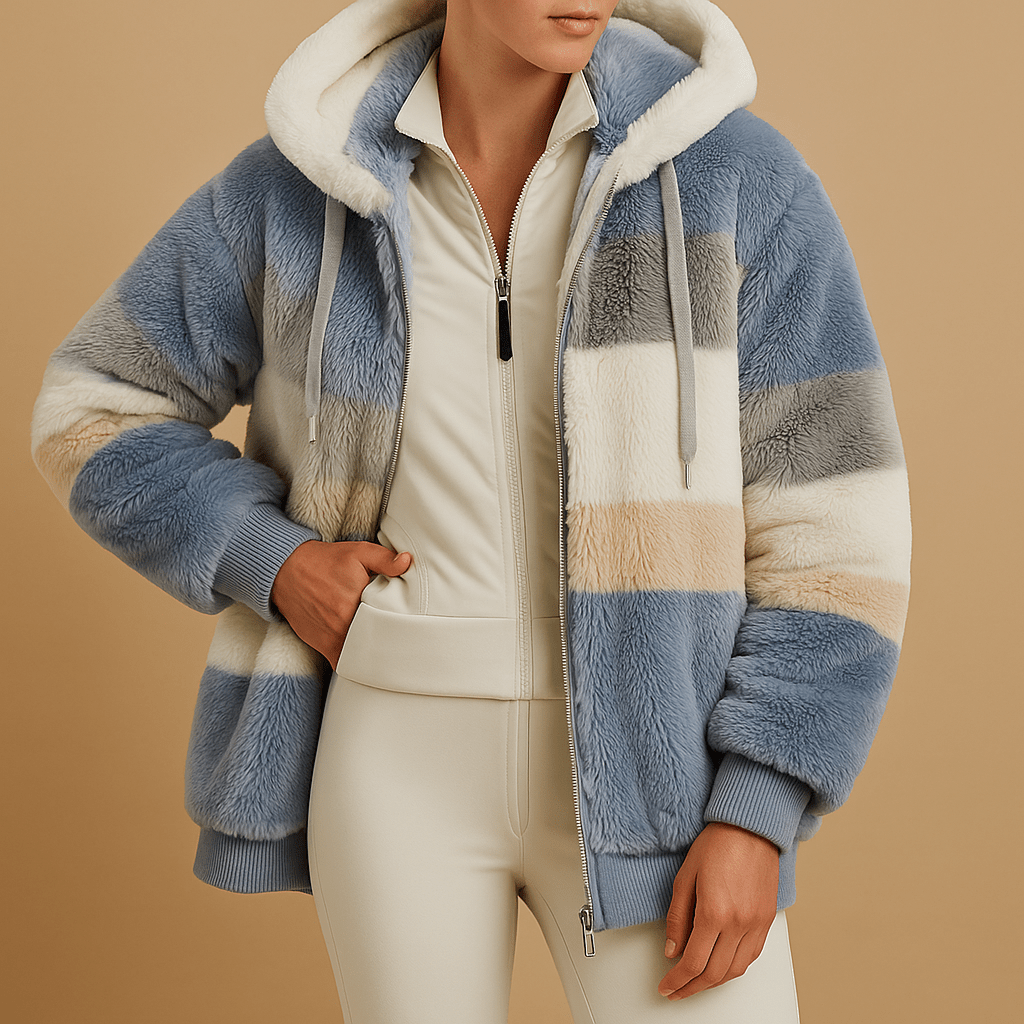 Kurtka Damska | Dzianinowy Krój Oversize z Bocznymi Kieszeniami - Arkadya Outlet - Jackets
