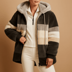 Kurtka Damska | Dzianinowy Krój Oversize z Bocznymi Kieszeniami - Arkadya Outlet - Jackets