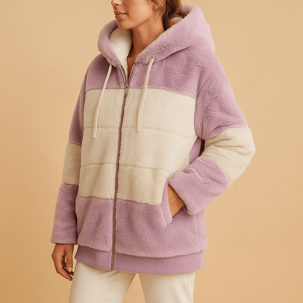 Kurtka Damska | Dzianinowy Krój Oversize z Bocznymi Kieszeniami - Arkadya Outlet - Jackets