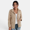 Kurtka Damska | Luźny krój z zamkiem i kieszeniami naszywanymi - Arkadya Outlet - Jackets