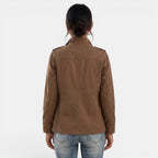 Kurtka Damska | Luźny krój z zamkiem i kieszeniami naszywanymi - Arkadya Outlet - Jackets