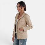 Kurtka Damska | Luźny krój z zamkiem i kieszeniami naszywanymi - Arkadya Outlet - Jackets