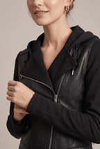 Kurtka Damska Motocyklowa | Kaptur i asymetryczne zamknięcie z przodu - Arkadya Outlet - Jackets