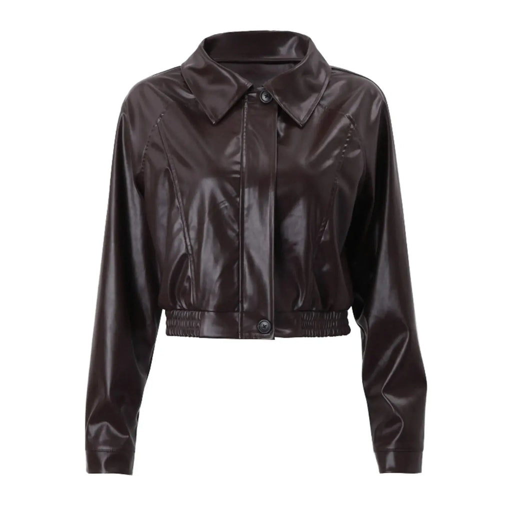 Kurtka damska oversize z zamkiem i kołnierzem - Arkadya Outlet - Women Jacket