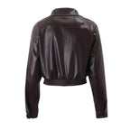 Kurtka damska oversize z zamkiem i kołnierzem - Arkadya Outlet - Women Jacket