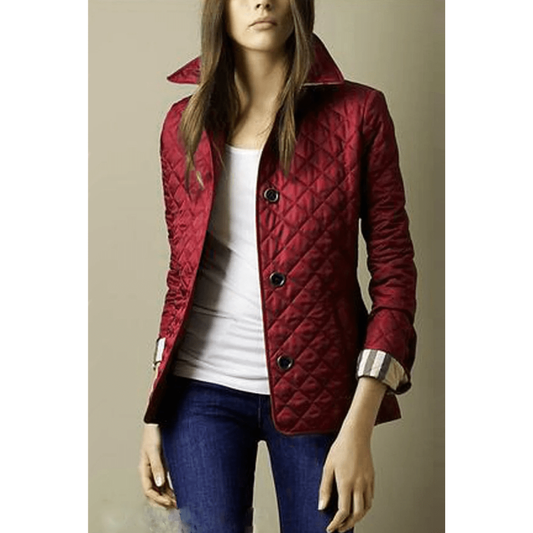 Kurtka Damska | Pikowana konstrukcja o dopasowanym kroju - Arkadya Outlet - Jackets