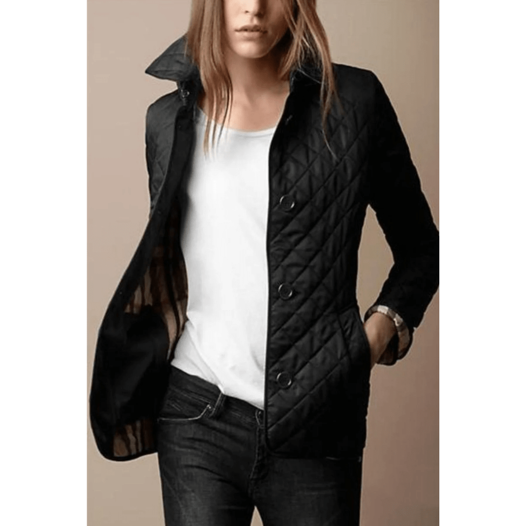 Kurtka Damska | Pikowana konstrukcja o dopasowanym kroju - Arkadya Outlet - Jackets