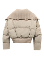 Kurtka Damska Pikowana | Luźny Krój z Wysokim Kołnierzem - Arkadya Outlet - Jackets