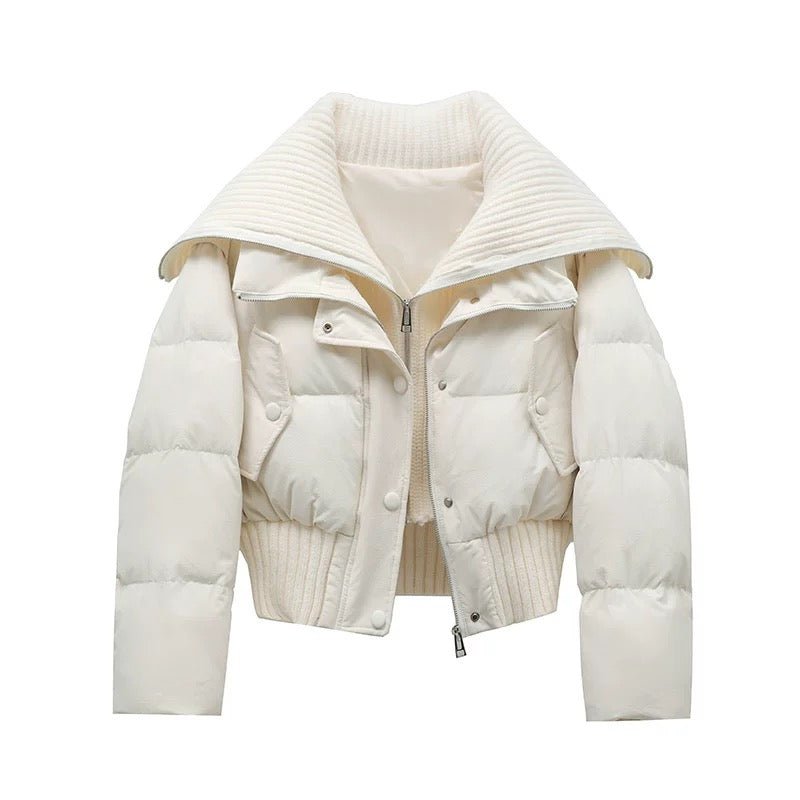 Kurtka Damska Pikowana | Luźny Krój z Wysokim Kołnierzem - Arkadya Outlet - Jackets
