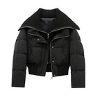 Kurtka Damska Pikowana | Luźny Krój z Wysokim Kołnierzem - Arkadya Outlet - Jackets