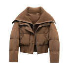 Kurtka Damska Pikowana | Luźny Krój z Wysokim Kołnierzem - Arkadya Outlet - Jackets