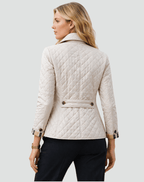 Kurtka Damska | Pikowany wzór w romby z guzikami z przodu - Arkadya Outlet - Jackets