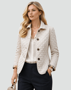 Kurtka Damska | Pikowany wzór w romby z guzikami z przodu - Arkadya Outlet - Jackets