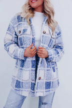 Kurtka Damska Polarowa | Krój Oversize z Guzikami z Przodu - Arkadya Outlet - Jackets