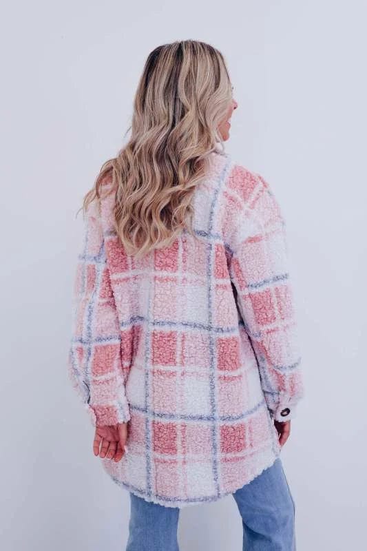 Kurtka Damska Polarowa | Krój Oversize z Guzikami z Przodu - Arkadya Outlet - Jackets