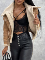 Kurtka damska z zamkiem i kieszeniami - Arkadya Outlet - Women Jacket