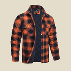 Kurtka Koszulowa Męska | Pikowana Podszewka i Kołnierz z Guzikami - Arkadya Outlet - Jackets