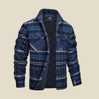 Kurtka Koszulowa Męska | Pikowana Podszewka i Kołnierz z Guzikami - Arkadya Outlet - Jackets